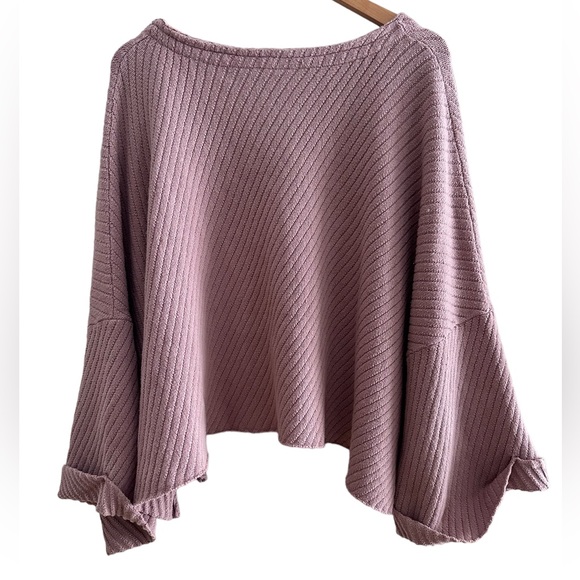 Free People I Can't Wait Dolman Sweater Pink Size Medium Cropped Pullover - Picture 5 of 7